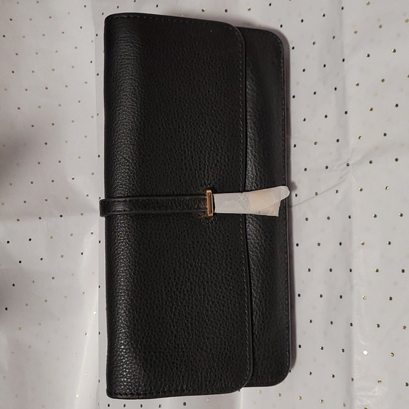 Vince Camuto Black Leather Bifold Accordian Organizer Cash Wallet - Picture 2 of 10